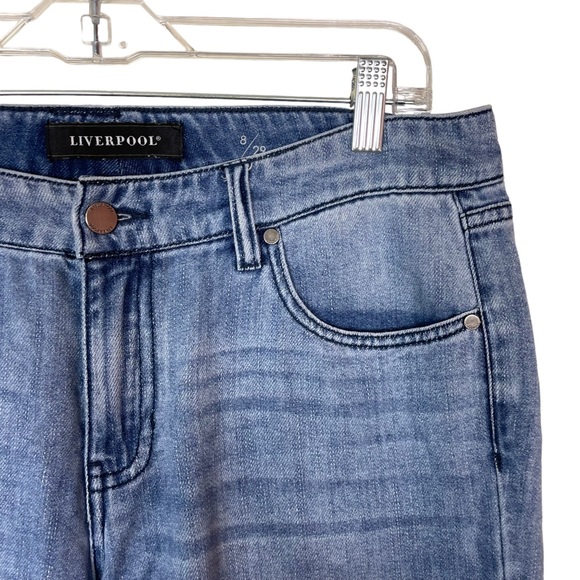 Liverpool The Crop Wide Leg Raw Hem Size 8/29 Baggy Relaxed Hipster Cropped Jean - Picture 12 of 16